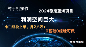 2024新蓝海项目 暴力冷门长期稳定 纯手机操作 单日收益3000+ 小白当天上手-盛鼎技术